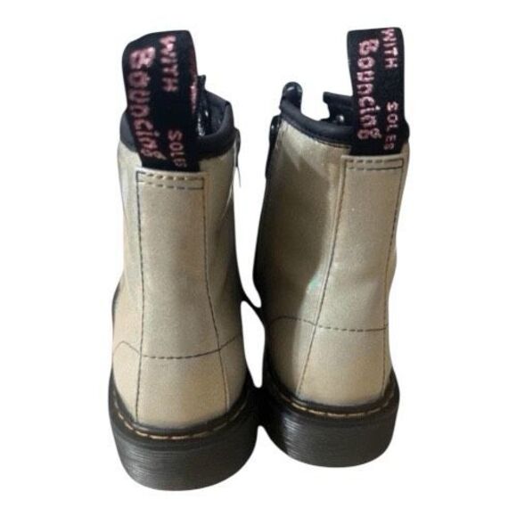 Dr. Martens 1460 J Youth Boots Beige Iridescent Combat US 3 Patent Leather - Picture 6 of 10